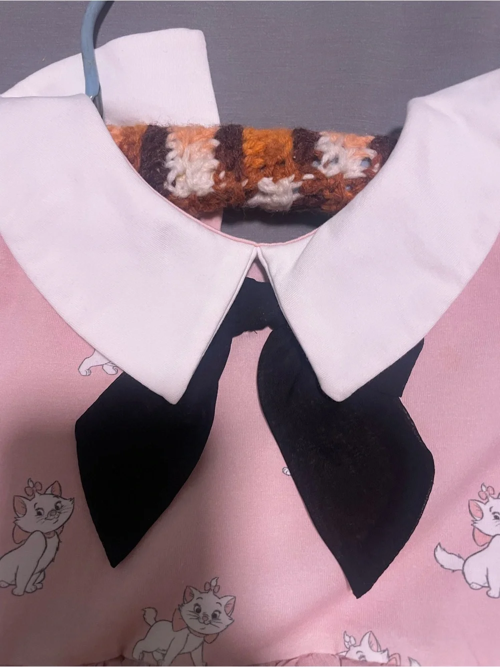 Girls Marie aristocats Print Dress with Peter Pan Collar